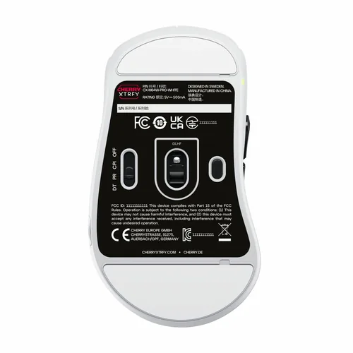 Cherry Gaming-Maus XTRFY M64 Pro Weiss - Maus Features: Programmierbare DPI-Einstellung - Umschaltbare DPI-Auflösung - Seitliche Zusatztasten - Scrollrad - Bedienungsseite: Rechtshänder - Detailfarbe: Weiss - Gewicht: 55 g - Verbindungsart: Kabellos - Sch
