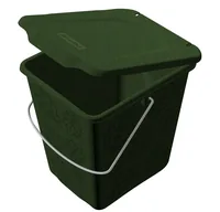 Rotho Komposteimer Greenline 7 l, Grün - Fassungsvermögen: 7 l - Höhe: 25.5 cm - Anzahl Behälter: 1 - Detailfarbe: Grün - Form: Eckig - Material: Recycling Kunststoff