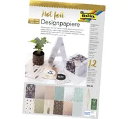 Folia Designpapier Hot foil Gold/Silber/Mint/Weiss - Papierformat: A4 - Selbstklebend: Nein - Papierfarbe: Silber - Gold - Mint - Weiss - Papiertyp: Motivblock - Mediengewicht: 165 g/m² - Verpackungseinheit: 12 Stück
