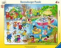 Ravensburger Puzzle Die Jahreszeiten am See - Motiv: Alltägliches - Altersempfehlung ab: 4 Jahren - Tiefe: 29 cm - Breite: 37 cm - Effekte: Keine - Eigenschaften: Keine Eigenschaft