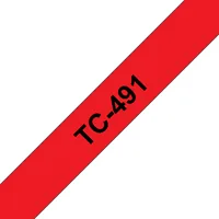 Brother TC-491 nastro per etichettatrice Nero su rosso
