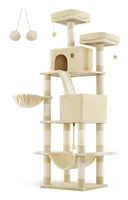 Feandrea Kratzbaum sandbeige 60 x 50 x 206 cm - Produkttyp: Kratzbaum - Tierart: Katze - Höhe: 206 cm - Detailfarbe: Beige - Anzahl Liegeplätze: 6 ×