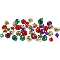 Creativ Company Glöckchen Ø: 10 + 14 mm 24 Stück - Produkttyp Kleinteile: Glöckchen - Detailfarbe: Gold - Grün - Pink - Rot - Violett - Selbstklebend: Nein