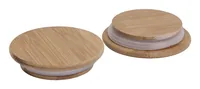 Creativ Company Deckel zu Keramiktöpfe 9 cm, 12 Stück - Verpackungseinheit: 12 Stück - Material: Holz - Gummi - Detailfarbe: Braun