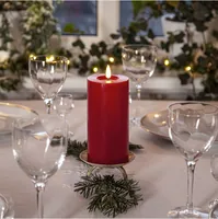 Star Trading LED-Kerze Pillar Flamme Flow, 17.5 cm, Rot - Betriebsart: Batteriebetrieb - Fernbedienung: Nein - Aussenanwendung: Nein - Höhe: 17.5 cm - Timerfunktion: Ja - Set: Nein