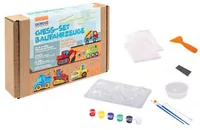 Glorex Modellier-Set Baufahrzeuge - Packungsgrösse: 1 Stück - Set: Ja - Anwender: Kinder - Detailfarbe: Gelb - Rot - Grün - Weiss - Blau - Schwarz - Modelliermasse Art: Giessmasse - Trocknung: Lufttrocknend