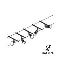 Paulmann CorDuo Seilsystem Salt Basisset GU5.3 max. 5 x 10 W - Lampensockel: GU5.3 - Smart Home: Ja - Lichtfarbe: Warmweiss - Lichtstärke: 0 lm - Dimmbar: nicht dimmbar - Anzahl Lampen: 5