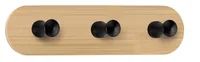 Kleine Wolke Wandgarderobe Bamboo Hook Trio 18 cm x 4.5 cm, Beige - Tiefe: 3.6 cm - Breite: 18 cm - Höhe: 4.5 cm - Detailmaterial: Bambus - Metall - Grundmaterial: Bambus
