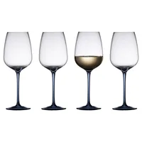 Lyngby Weingläser-Set Vienna Blau, 4 Stück, 53 cl - Material: Glas - Höhe: 23.5 cm - Volumen: 530 ml - Glas Typ: Weingläser-Set - Verpackungseinheit: 4 Stück - Detailfarbe: Blau