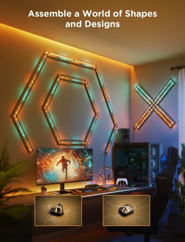 Govee Gaming Wall Light - Smart Home: Kompatibel - Dimmbar: dimmbar - Anwendungsbereich: Indoor - Betriebsart: Netzbetrieb - Zusätzliche Ausstattung: Keine - Lampensockel: LED fest verbaut