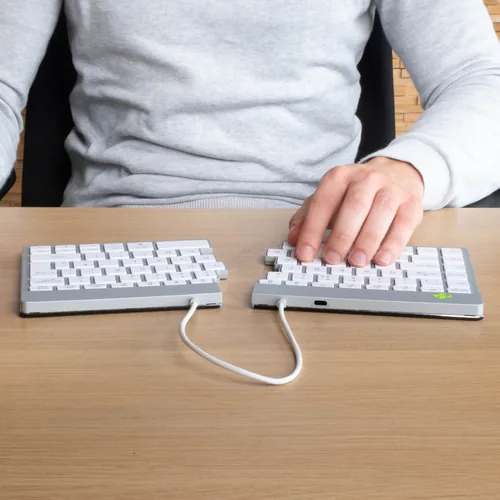 R-Go Tastatur Split Break DE-Layout kabellos weiß