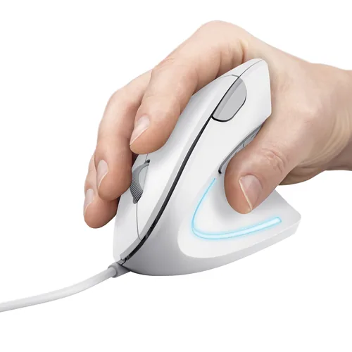 Trust Verto Vertikale ergonomische Maus, Kabelgebunden - Weiß