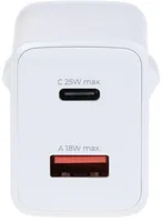 onit USB-Wandladegerät PD25W + QC3.0 Weiss - Ladeport Output: 1x USB Power Delivery (variabler Ladestrom/Spannung) - 1x QuickCharge 3.0 (variabler Ladestrom/Spannung) - Detailfarbe: Weiss - USB Ladeanschluss: 2