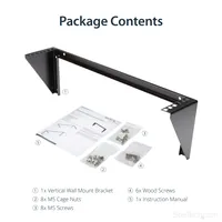 StarTech.com 2U Vertical Wall Mount Patch Panel Bracket - Steel Rack Mount Bracket w/Hardware for 19" Network, Server and Data Equipment - TAA