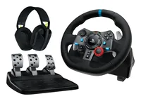 Logitech G 991-000539 Gaming Controller Aluminium, Black USB Steering wheel + pedals + headset PC, PlayStation 4, PlayStation 5, Playstation 3