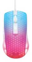 DELTACO Gaming-Maus GAM-144-W Weiss/Trasparent - Bedienungsseite: Rechtshänder - Maus Features: Daumentaste - Programmierbare Tasten - RGB-Beleuchtung - Detailfarbe: Schwarz - Weiss - Gewicht: 65 g - 70 g - Schnittstelle: USB-A - Maximale Empfindlichkeit: 6200 dpi