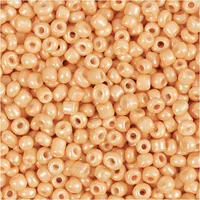 Creativ Company Rocailles-Perlen Glasperlen Pflaume - Packungsgrösse: 1 Stück - Durchmesser: 3 mm - Detailfarbe: Hellorange - Perlenart: Rocailles