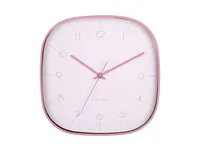 KARLSSON Wanduhr Grato Cuadrado 29 x 29 cm, Zartrosa/Rosenbraun - Uhrtyp: Analog - Betriebsart: Akkubetrieb - Batteriebetrieb - Funksignal: Nein - Funktionen: Zeit - Form: Quadrat - Detailfarbe: Pink - Rosa