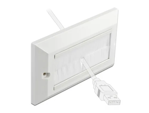DeLOCK Cable Management Cover 146 x 86 mm with white Brush Strips
