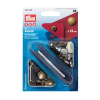 Prym Druckknöpfe Anorak 15 mm, 10 Stück - Detailfarbe: Messing