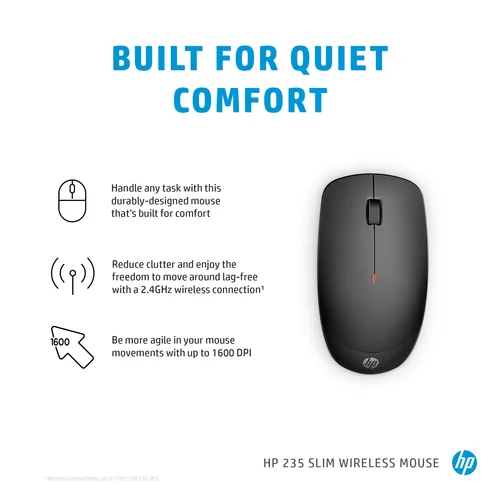 HP 235 -  Slim -  Wireless Mouse -  WW -  Maus kabellos SmartBuy