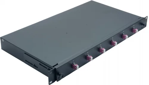 helos LWL 19 Spleissbox 6 x LC Duplex OM4, spleißfertig, schwarz