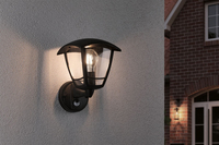 Paulmann Wandleuchte Classic Curved Bewegungsmelder Schwarz, eckig - Dimmbar: dimmbar - Lichtfarbe: Je nach Leuchtmittel - Warmweiss - Zusätzliche Ausstattung: Bewegungssensor - Farbtemperatur Kelvin: Je nach Leuchtmittel - Leuchtenfarbe: Schwarz - Lichta