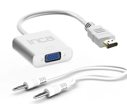 INCA Adapter HDMI->VGA 3.5mm AUX StBu FHD 60Hz 0.20m ws