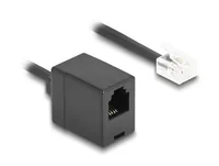 Delock Telefonkabel / Spiralkabel RJ11 Stecker zu RJ11 Buchse schwarz 1 m