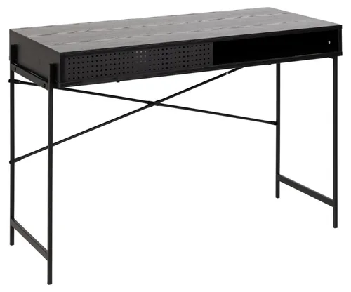AC Design Tisch Angus, Schwarz / Schwarz - Tiefe: 50 cm - Breite: 110 cm - Material: Edelstahl (pulverbeschichtet) - MDF - Höhe: 75 cm - Gewicht: 20 kg - Belastbarkeit: 100 kg