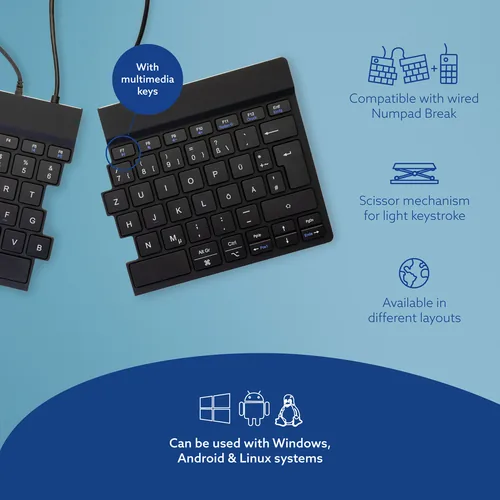 BREAK ERGONOM KEYBOARD QWERTZ DE BLACK WIRED