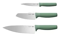 BergHOFF Messer-Set Leo Forest 3-teilig - Typ: Gemüsemesser - Allzweckmesser - Kochmesser - Klingenmaterial: Edelstahl - Griffmaterial: Edelstahl - Inklusive Messerblock: Nein - Set: Ja - Detailfarbe: Forest