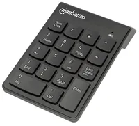 Manhattan Numeric Keypad, Wireless (2.4GHz), USB-A Micro Receiver, 18 Full Size Keys, Black, Membrane Key Switches, Auto Power Management, Range 10m, AAA Battery (included), Windows and Mac, Three Year Warranty