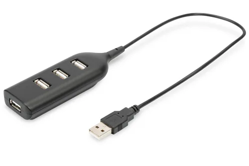 DIGITUS USB-Hub 4-Port 2.0->4xA2.0 integr. Kabel schwarz