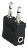 SKROSS Audio-Adapter Airplane Analog, Schwarz - Kabeltyp: Adapter - Audioanschluss Seite A: Klinke 3.5 mm - male - Audioanschluss Seite B: Klinke 3.5 mm - female - Audiokanäle: Stereo