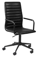 AC Design Bürostuhl Winslow, mit Polsterrücken und Armlehnen, Schwarz - Produkttyp: Bürostuhl - Material Bezug: Kunstleder - Armlehnen: Ja - Material Fuss: Metall - Rückenart: Polsterrücken - Rollenart: Hartbodenrollen