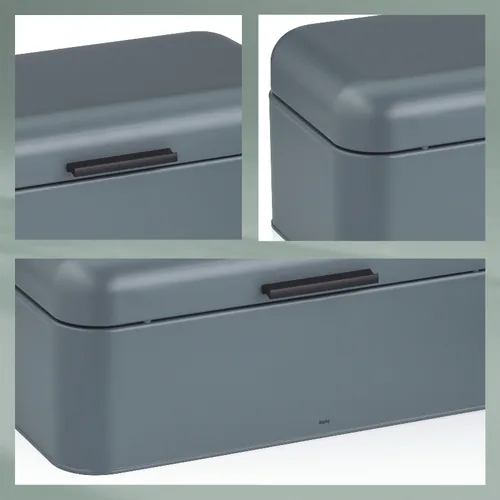 Kela Frisca bread box Rectangular Dark Grey Metal