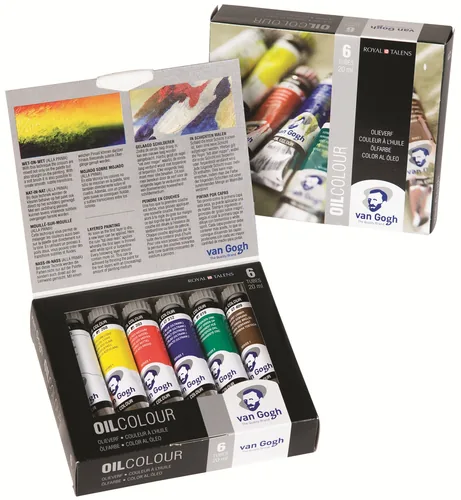 Van Gogh Ölfarbe Starter-Set, 20 ml, Mehrfarbig - Art: Ölfarbe - Detailfarbe: Dunkelblau - Rot - Gelb - Braun - Grün - Weiss - Set: Ja - Verpackungseinheit: 6 Stück
