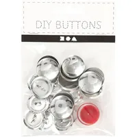 Creativ Company Knöpfe DIY Ø 22 mm 12 Stück, Silber - Detailfarbe: Silber