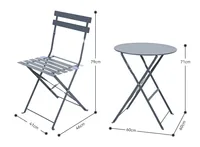 Dameco Gartenset Anthrazit matt - Detailfarbe: Anthrazit - Material: Metall