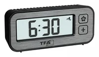 TFA Dostmann Digitalwecker Grau - Betriebsart: Akkubetrieb - Funksignal: Nein - Funktionen: Timer - Umschaltbar °C/°F - Weckfunktion - Ausstattung: Aussentemperaturanzeige - Luftfeuchtigkeit - Displaytyp: LED - Detailfarbe: Grau