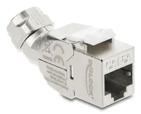Delock Keystone-Modul RJ45 Buchse zu LSA Cat.6A 45° - Modultyp: Keystone - Anschluss Front: Buchse RJ-45 - Anschluss Rück: LSA - Medientyp: Netzwerk - Schirmung: Ja - Detailfarbe: Silber