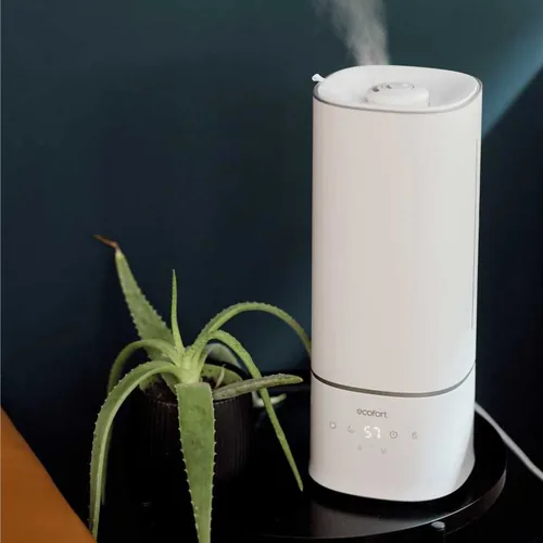Ecofort Luftbefeuchter ecoQ HumidAir U400+ 55 m² - Typ: Luftbefeuchter - Funktionen: Automatikmodus - Beduften - Befeuchten - Einstellbarer Nebelauslass - Fernsteuerung über App - Hygrostat - Stimmungslicht - Timerfunktion - Ultraschallverneblung - WLAN-V