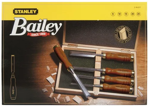 Stanley Stechbeitel Set Bailey 5-teilig - Werkzeugtyp: Stechbeitel - Set: Ja - Grösse: Diverse
