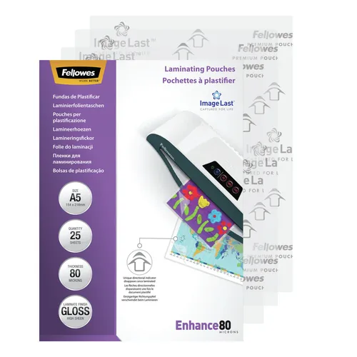 FELLOWES Laminiertasche A5 5396003 glanz, 80my 25 Stk