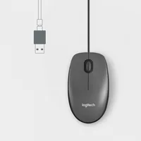 Logitech Maus M100 Optical - Maus-Typ: Standard - Maus Features: Scrollrad - Bedienungsseite: Universal - Detailfarbe: Schwarz - Verbindungsart: Verkabelt - Schnittstelle: USB-A