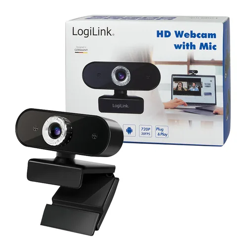 Logilink Webcam 720p HD Webcam Mikrofon schwarz