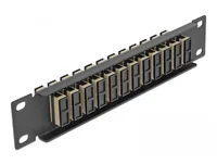 DeLOCK 10″ Fiber Optic Patch Panel 12 Port SC Duplex beige 1U black