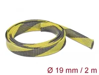 DeLOCK Braided Sleeve stretchable 2 m x 19 mm black-yellow