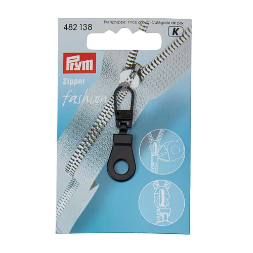 Prym Reissverschluss Fashion Zipper, mit Öse, Schwarz - Produkttyp: Reissverschluss - Detailfarbe: Schwarz